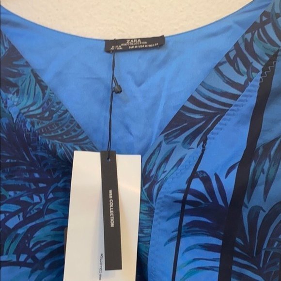 NWT ZARA Blue Sleeveless Top Size M - Picture 2 of 4